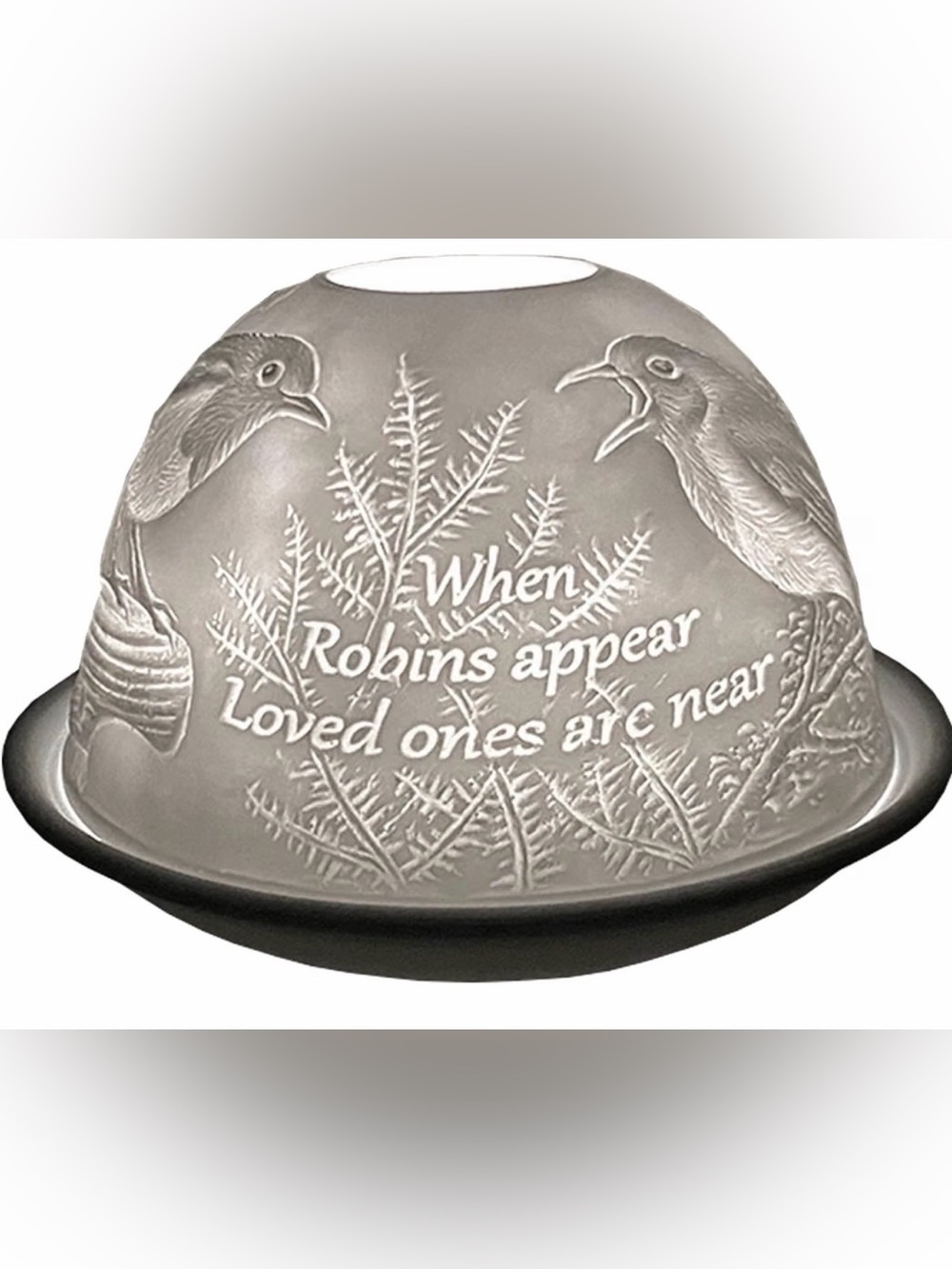 NWT Cello Robin Porcelain Tealight Dome Memorial Candle Holder Boxed